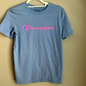 Girls Champion T-shirt XL, Blur with pink lettering